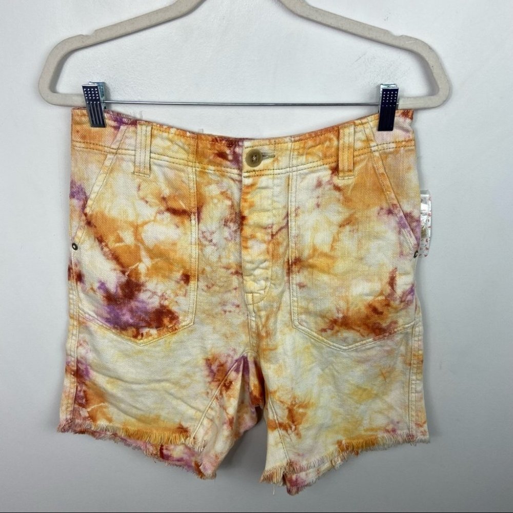 NWT Free People Tie‎ Dye Bermuda Shorts She's A Legend Size 2 New With Tags Boho - Picture 13 of 14